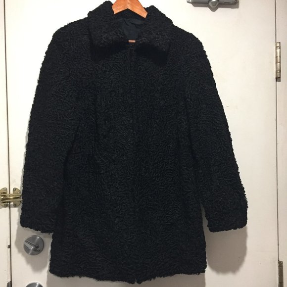 Vintage Jackets & Blazers - VINTAGE PERSIAN LAMB FUR REVERSIBLE COAT SIZE S